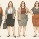 Confident woman styling a pencil skirt in a flattering and chic way for her body shape