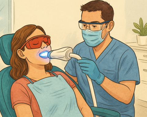 Step-by-step professional teeth whitening procedure for a bright and dazzling smile