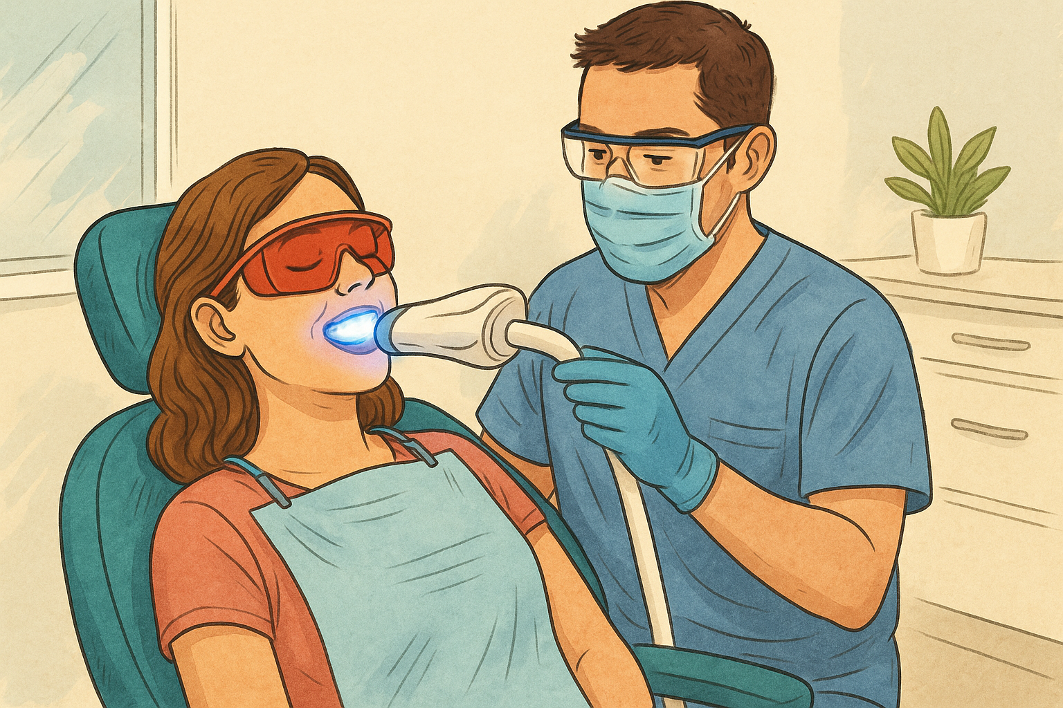Step-by-step professional teeth whitening procedure for a bright and dazzling smile