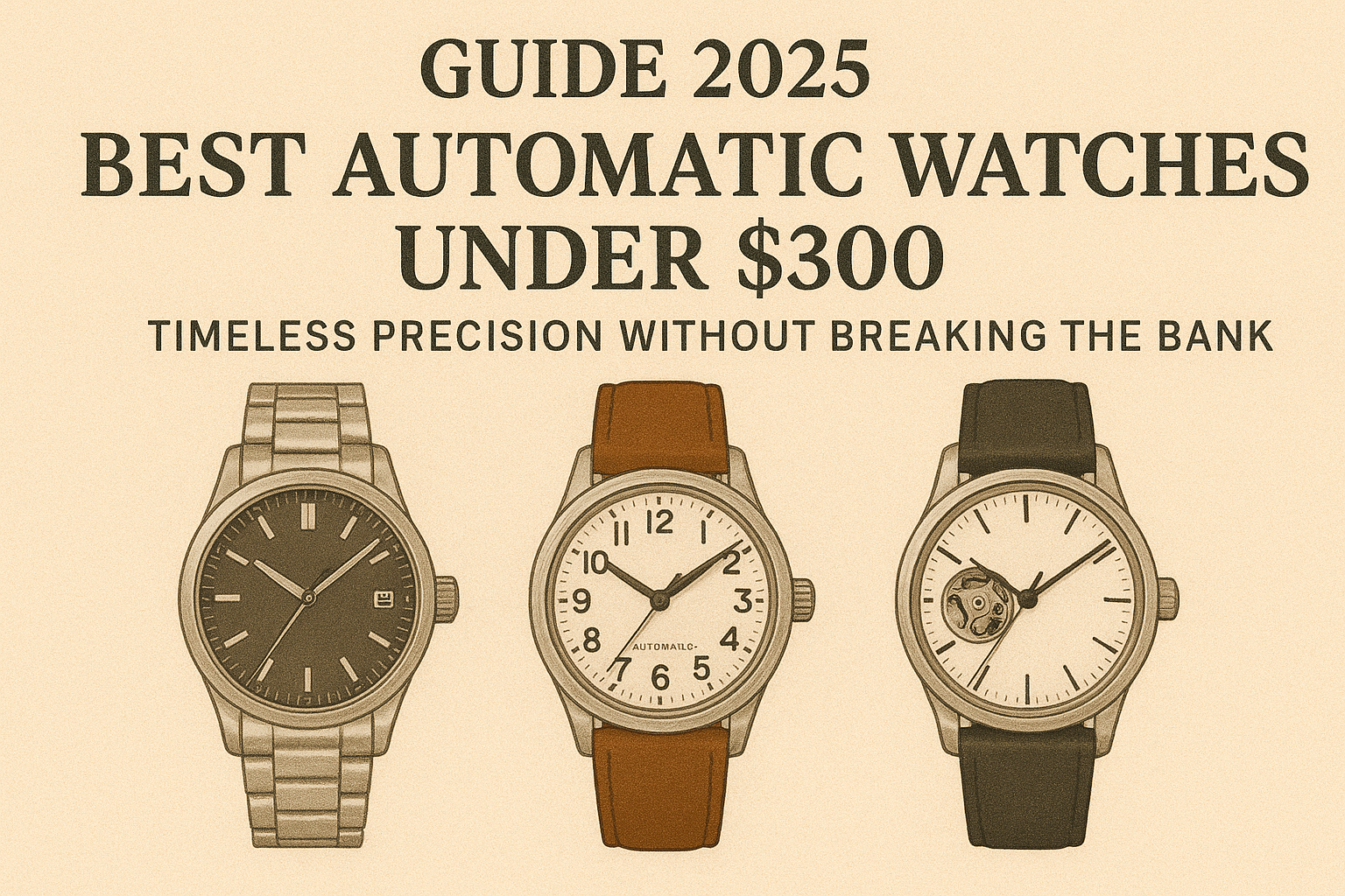 Affordable automatic watches under $300 featuring stainless steel cases and timeless designs