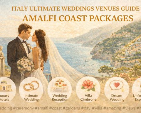 Luxury wedding venue on the Amalfi Coast overlooking the Mediterranean Sea