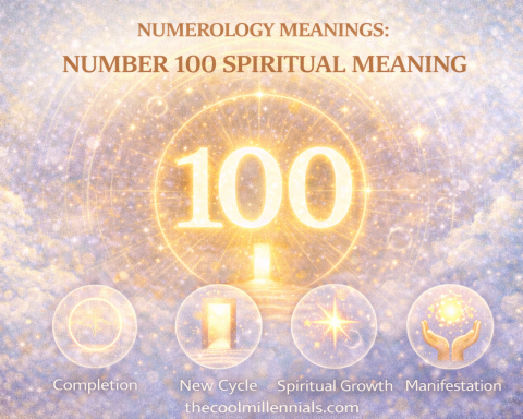 Numerology number 100 symbolizing spiritual completion, new beginnings, and divine guidance